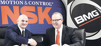 Robin Briggs (left), managing director NSK South Africa, and Gavin Pelser, managing director, BMG.